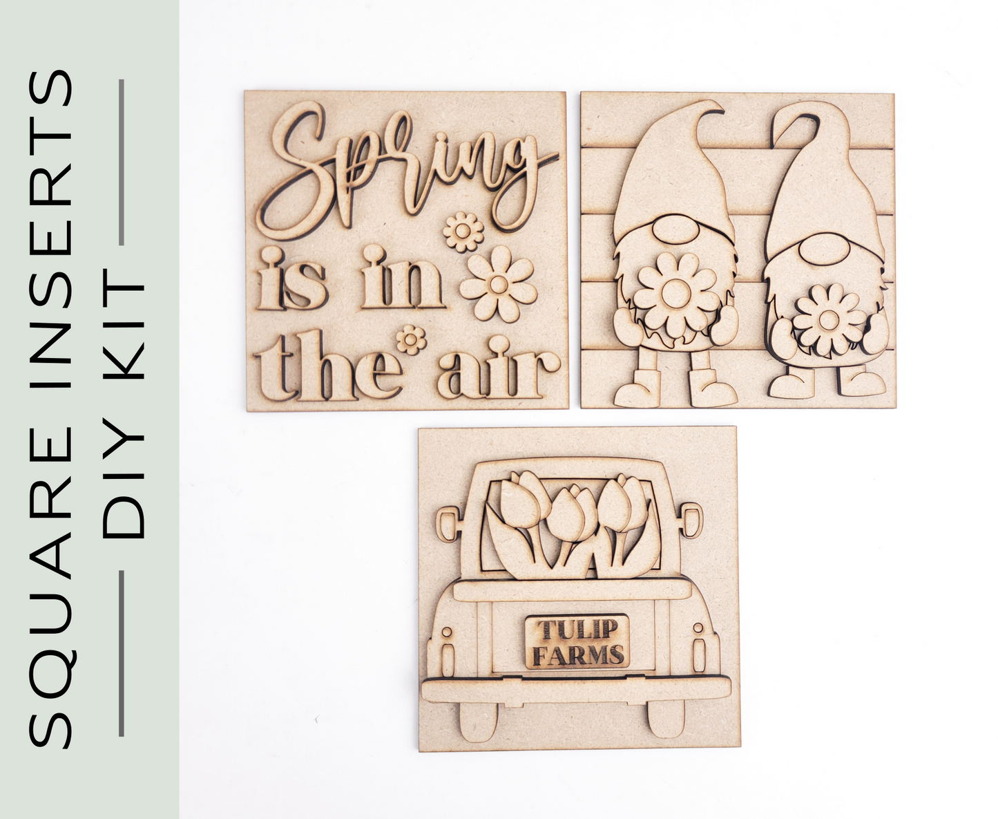 Spring is in the Air Gnome Square Tiles