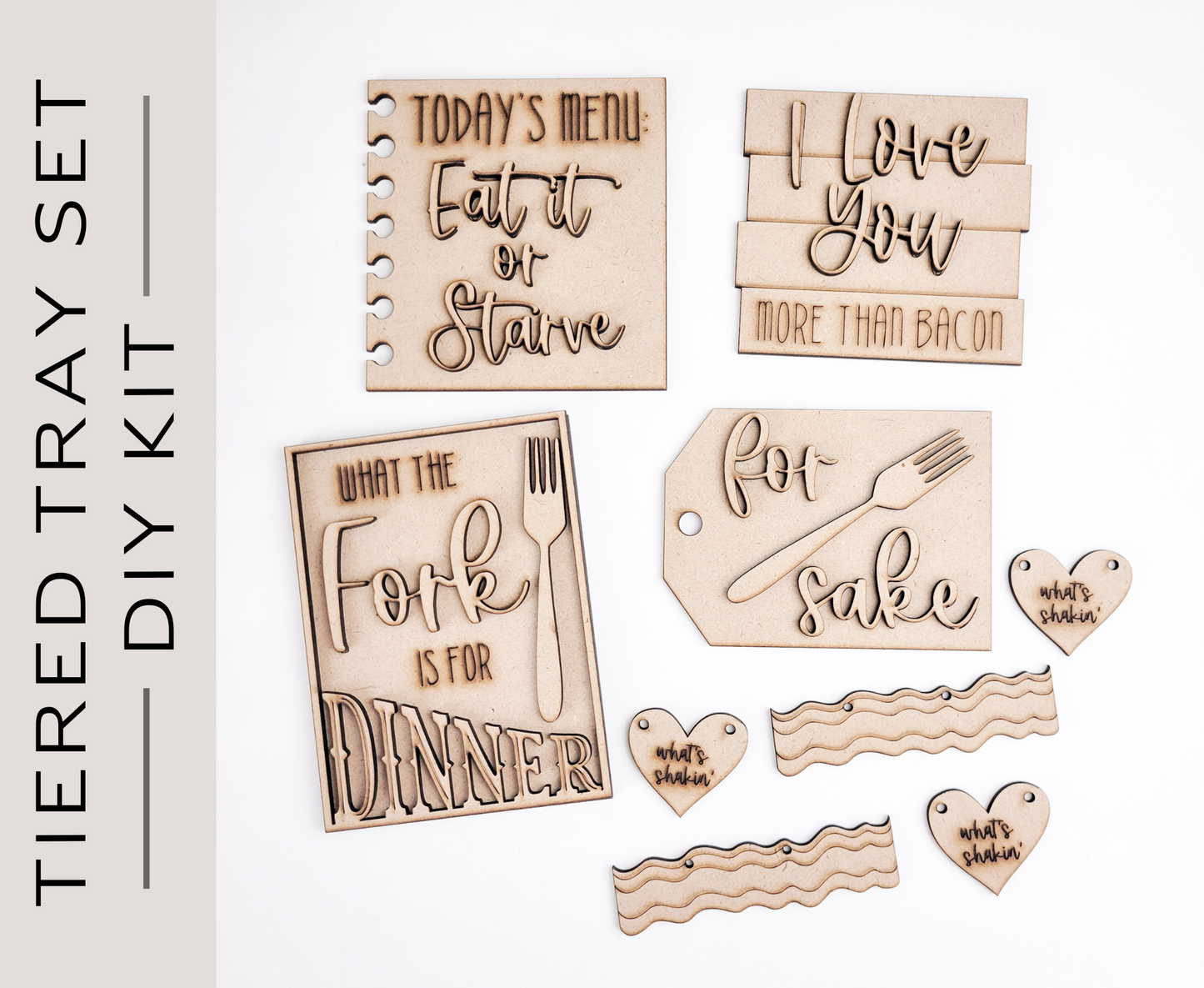 What the Fork is for Dinner Tiered Tray DIY Paint Kit