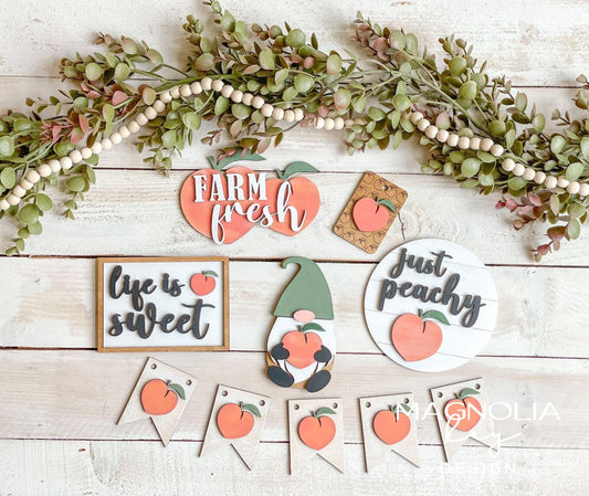 Peaches Spring Tiered Tray DIY Paint Kit