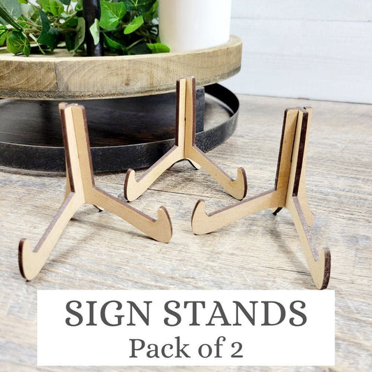 Mini Stands for Tiered Tray Signs Pack of 2 | Tiered Tray Laser Cut Wood Blanks |  DIY Kits