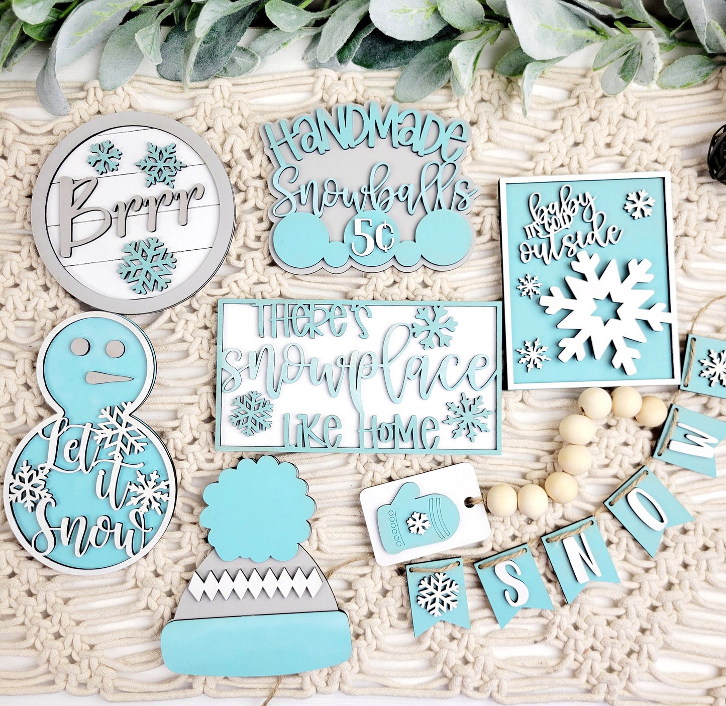 Holiday Let It Snow Tiered Tray DIY Paint Kit