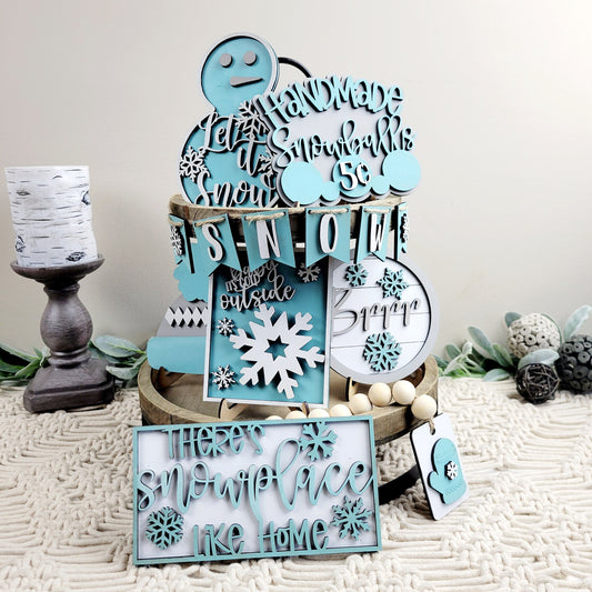 Holiday Let It Snow Tiered Tray DIY Paint Kit