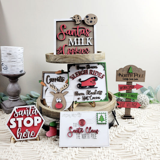 Christmas Santa Stop Here Tray DIY Paint Kit