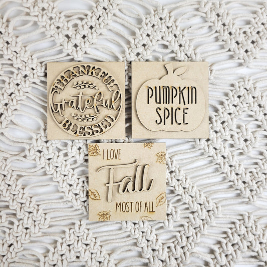 Fall Pumpkin Spice Square Tiles