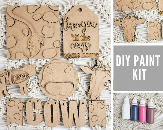 Cow Tiered Tray DIY Paint Kit