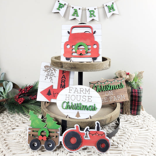 Christmas on the Farm Tiered Tray DIY Paint Kit
