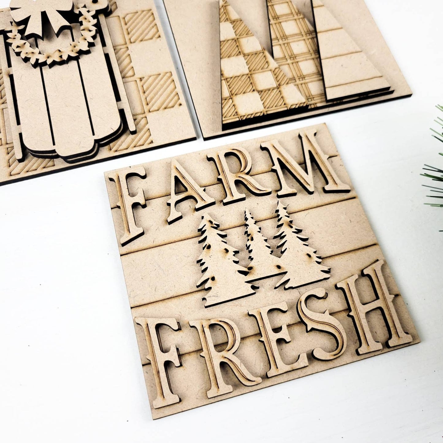Farm Fresh Cozy Plaid Square Tiles