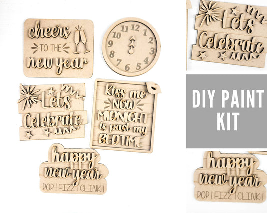Happy New Year Tiered Tray DIY Paint Kit