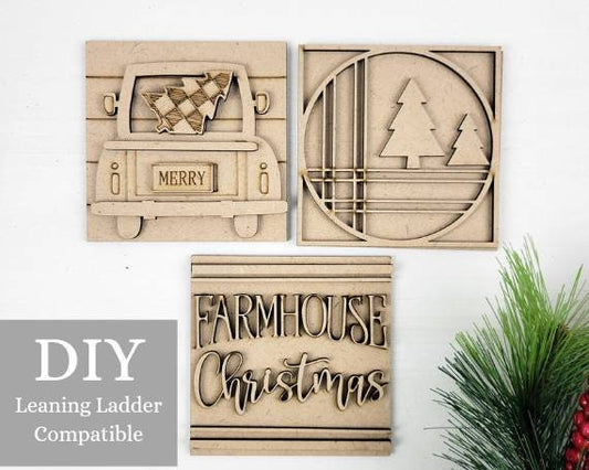 Farmhouse Christmas Square Tiles