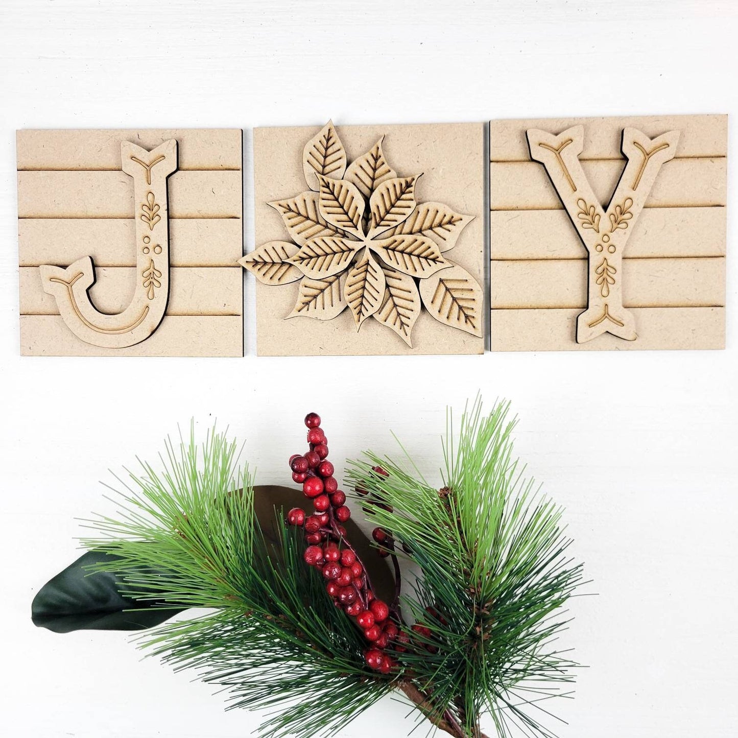 Joy Poinsettia Square Tiles