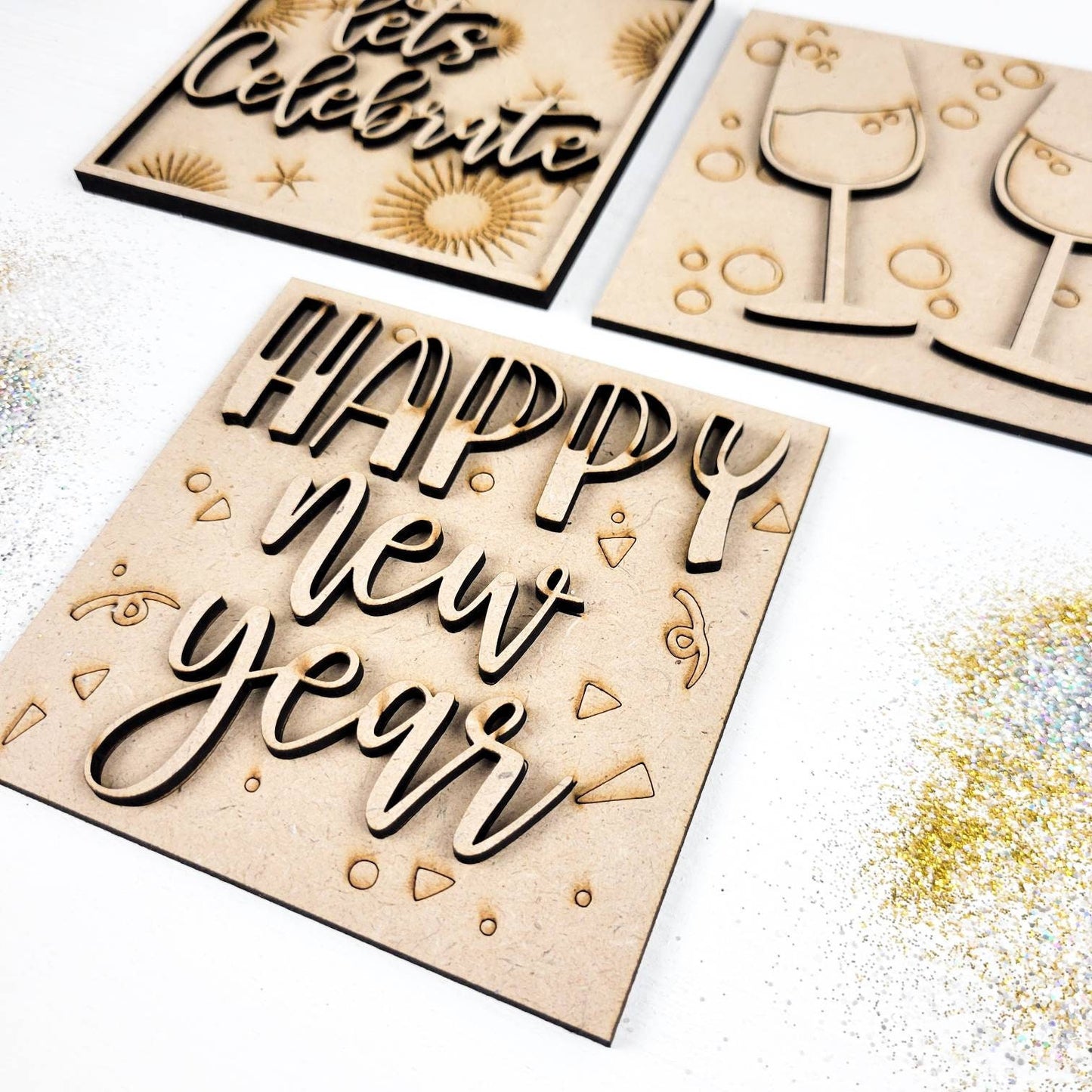 New Years Celebration Square Tiles