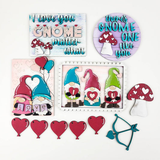 Gnome Valentine's Day Tiered Tray DIY Paint Kit
