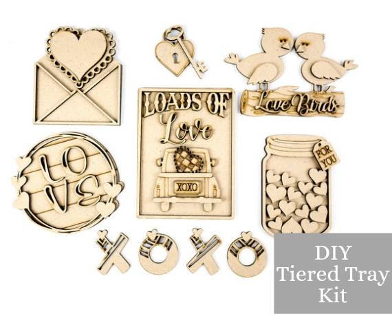 Loads Of Love Valentine's Day Tiered Tray DIY Paint Kit