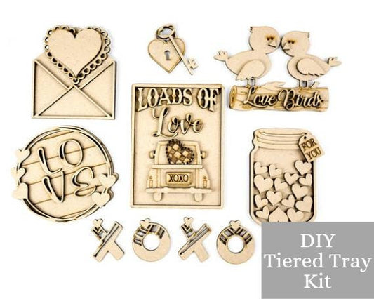 Loads Of Love Valentine's Day Tiered Tray DIY Paint Kit