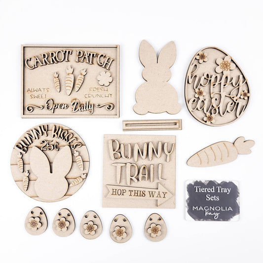 Bunny Trail Easter Tiered Tray DIY Paint Kit