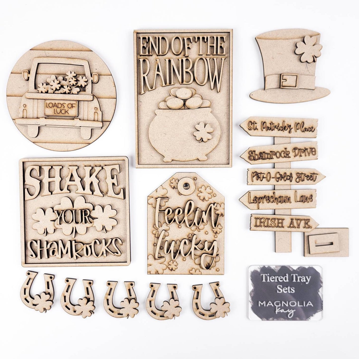 Shake Your Shamrocks St. Patrick's Day Tiered Tray DIY Paint Kit