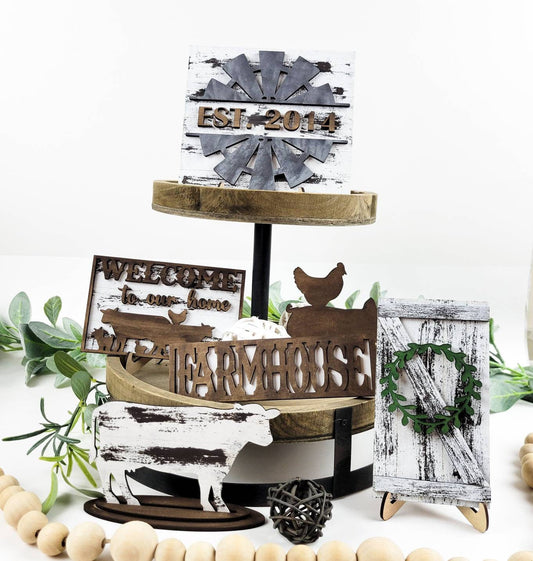 Farmhouse Tiered Tray DIY Paint Kit