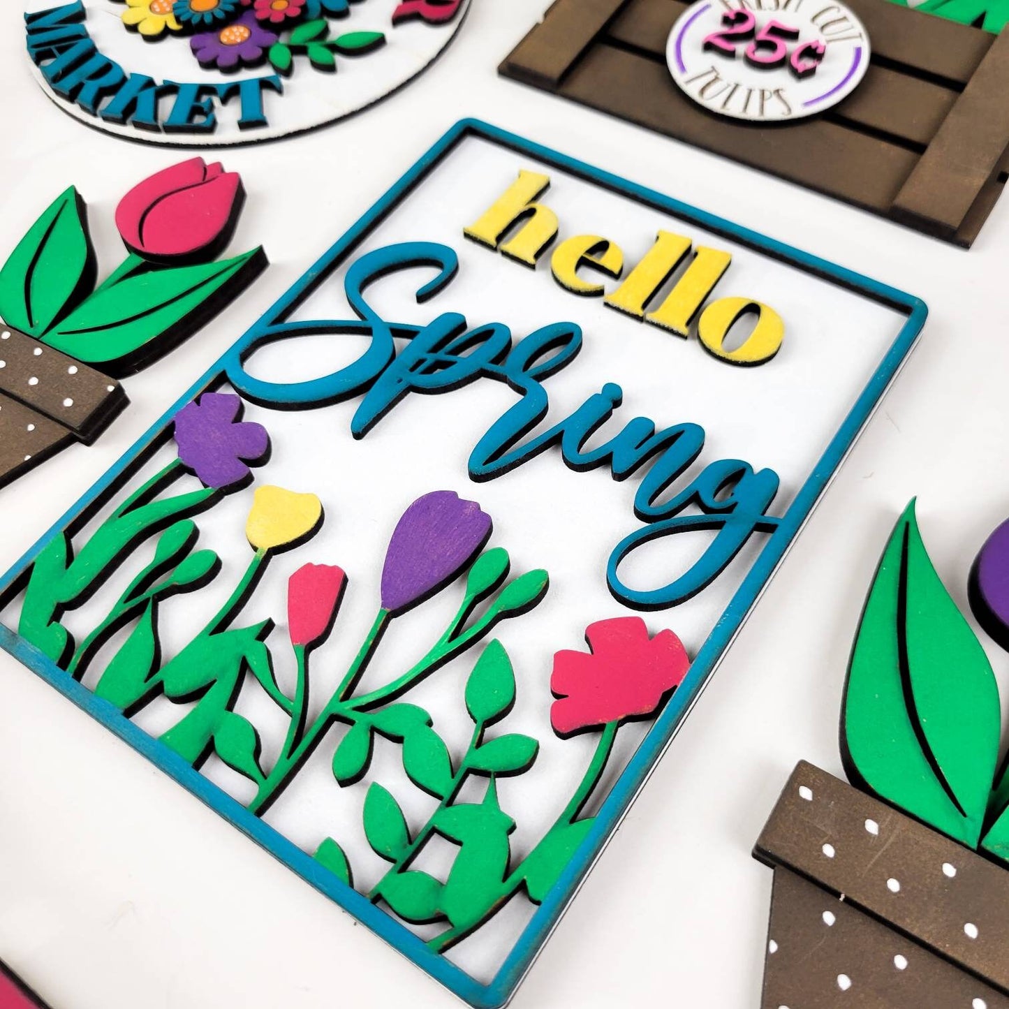 Flower Market Spring Tiered Tray DIY Paint Kit