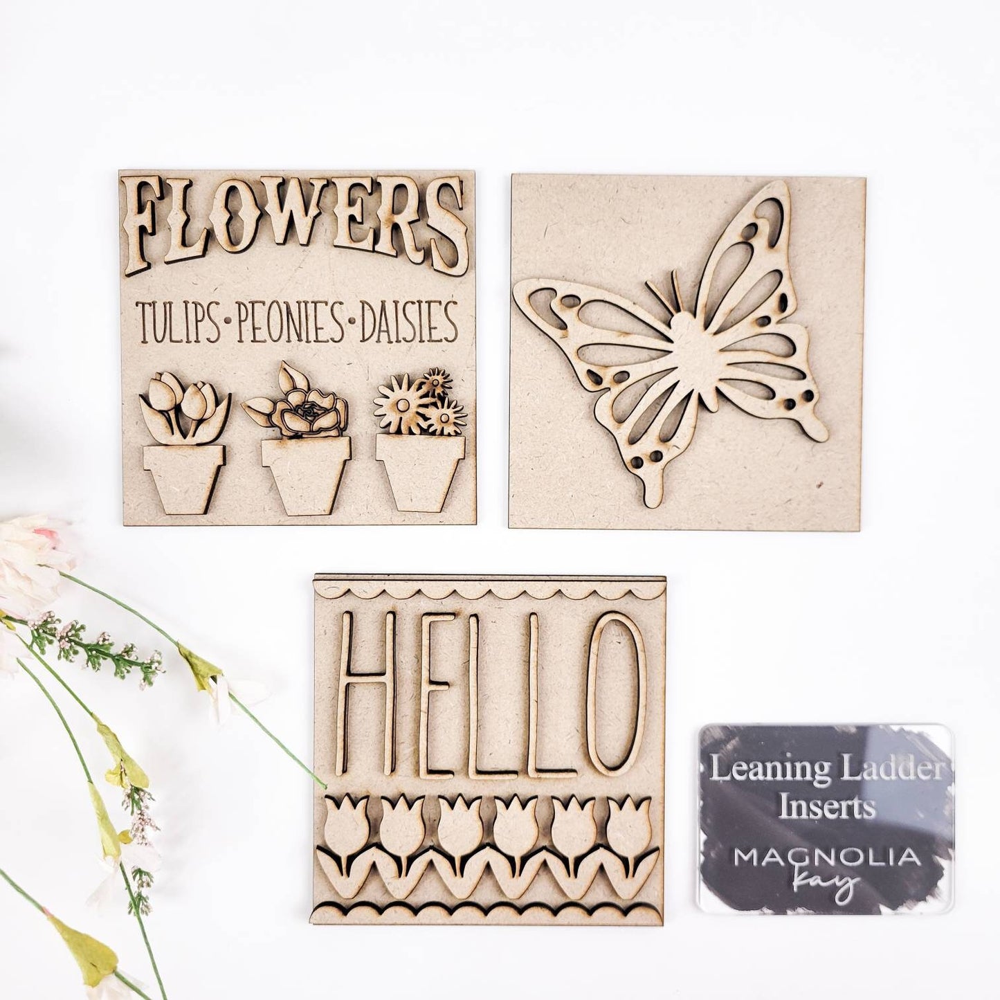 Butterflies and Flowers Square Tiles